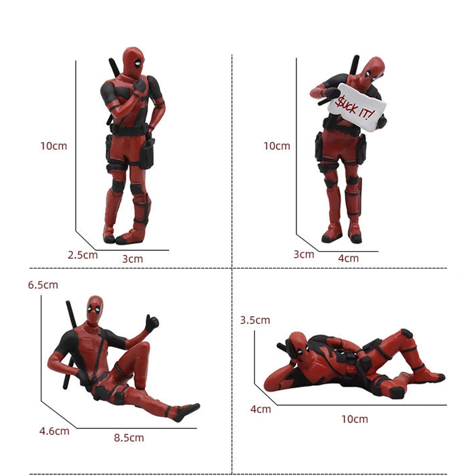 Deadpool Action Figure Sitting Posture Model Anime X-Men Mini Doll Decoration Pvc Collection Figurine Desk Car Toys 7cm 2 Styles