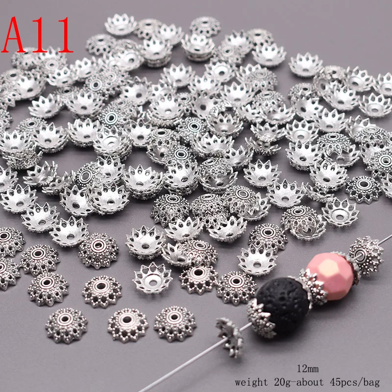 Gewicht 20 gr/beutel Tibetischen Antike Silber Farbe Metall Perlen Kappe Blume Spacer Bead End Kappen Für Schmuck MachenDIY Charms Armband