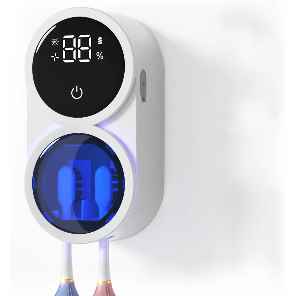 Mini portable rechargeable travel toothbrush holder with induction switch disinfection box - charging display function