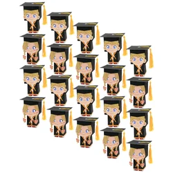 20pcs Candy Boxes Graduation Small Gift Cases Doctoral Cap Candies Packaging Containers