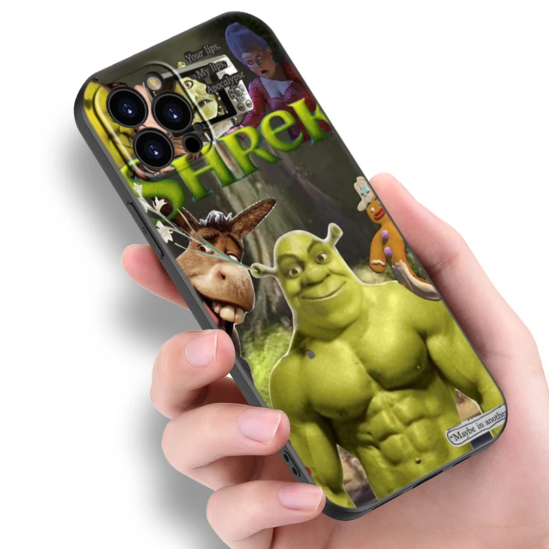 Cartoon Moive S-Shreks Black Phone Case For Apple iPhone 15 Pro Max 14 13 12 Pro Max Mini 11 Pro 7 8 Plus XR X XS SE 2020 2022