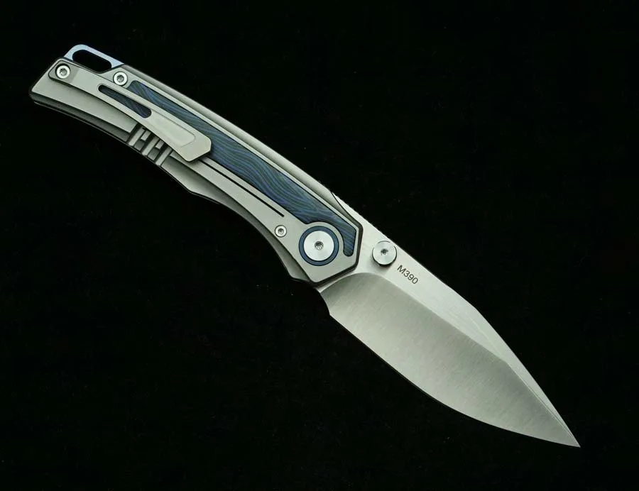 LEMIFSHE customized New Folding Knife M390 Blade Titanium Handle Outdoor Camping Hunting Fishing Survival Pocket Fruit EDC Tools