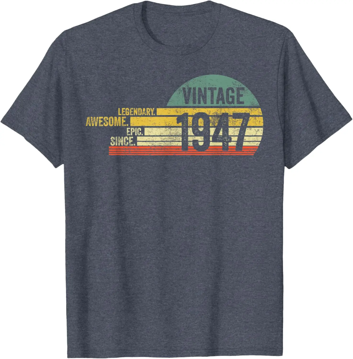 Camiseta de aniversário incrível vintage retrô lendário de 74 anos 1947