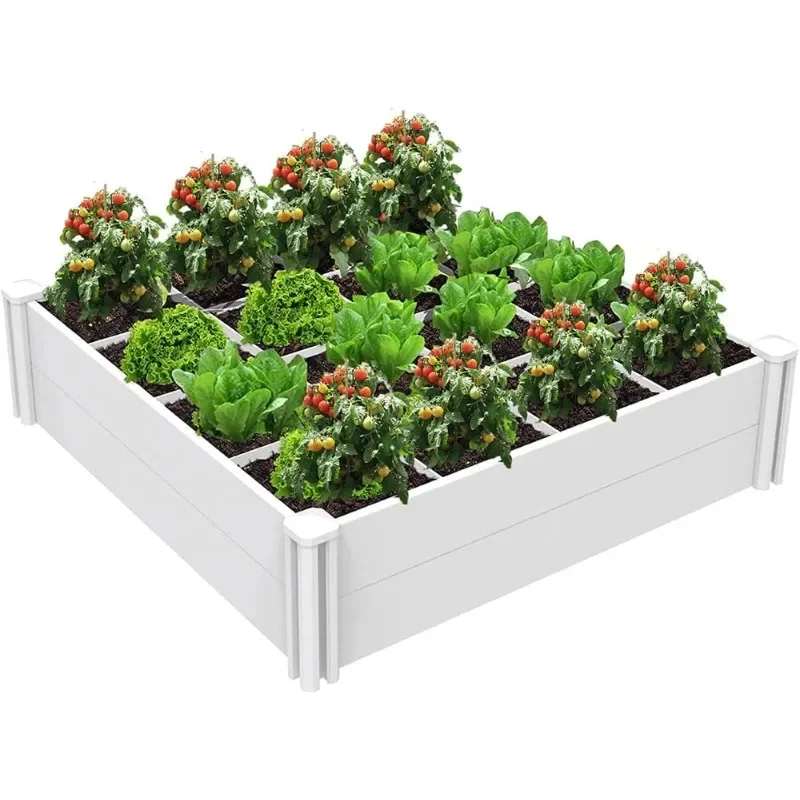

Raised Garden Bed Kit 4'x4' Outdoor Above Ground Planter Box for Growing Vegetables Flowers Herbs, DIY Gardening, Whelping Pen