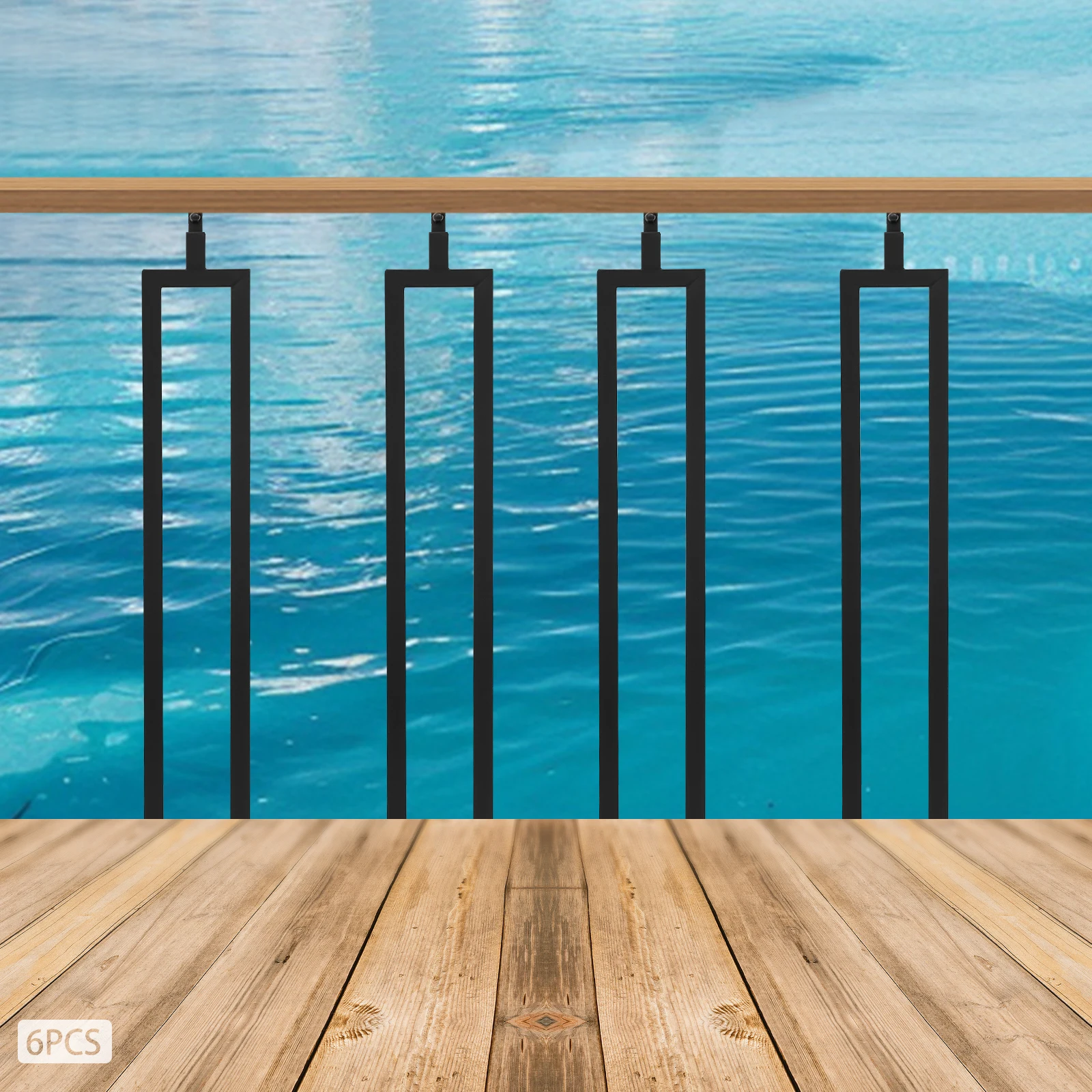 4/6 шт. U-образные лестничные балясины с регулируемым верхним кронштейном для внутренней лестницы, промышленные железные балясины с боковым креплением