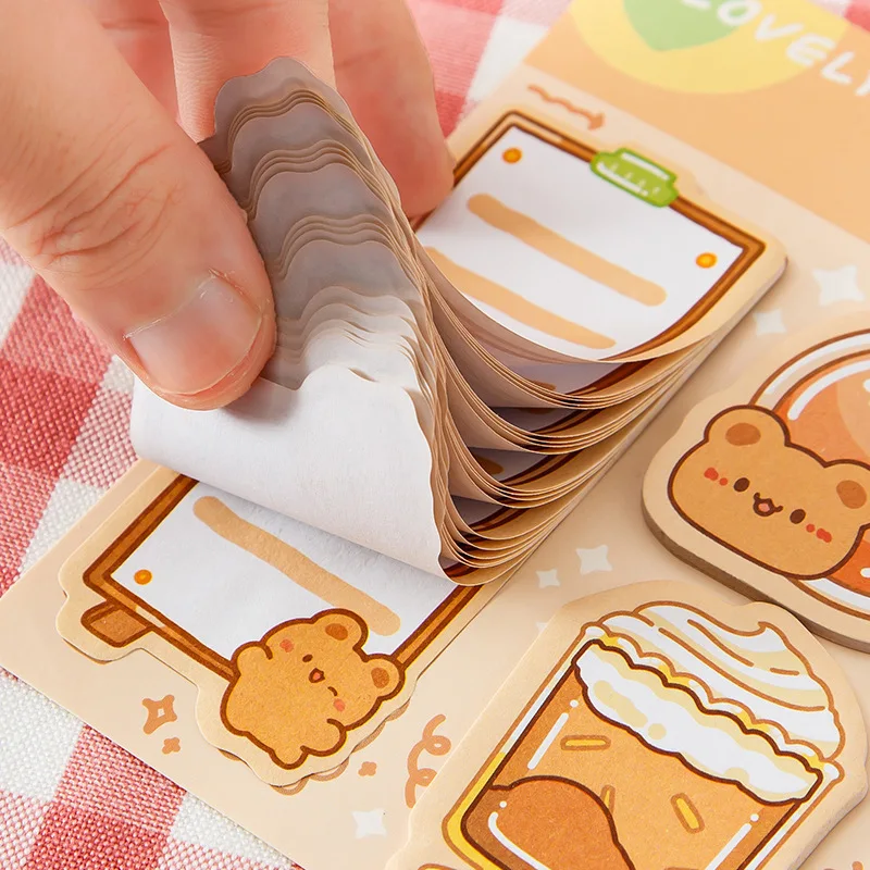 Cartoon Creative Combination Sticky Notes, High-value  Memo Pad, Cute, N Times Sticky Notes Decorative Message Posts Stationary