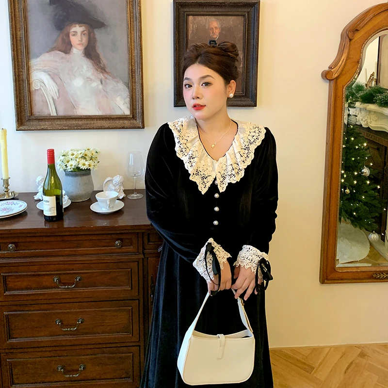 

Винтажная бархатная лоскутная юбка размера плюс для похудения, внутренняя одежда, юбка с цветочным принтом, не мясо, трапециевидной формы с высокой талией...