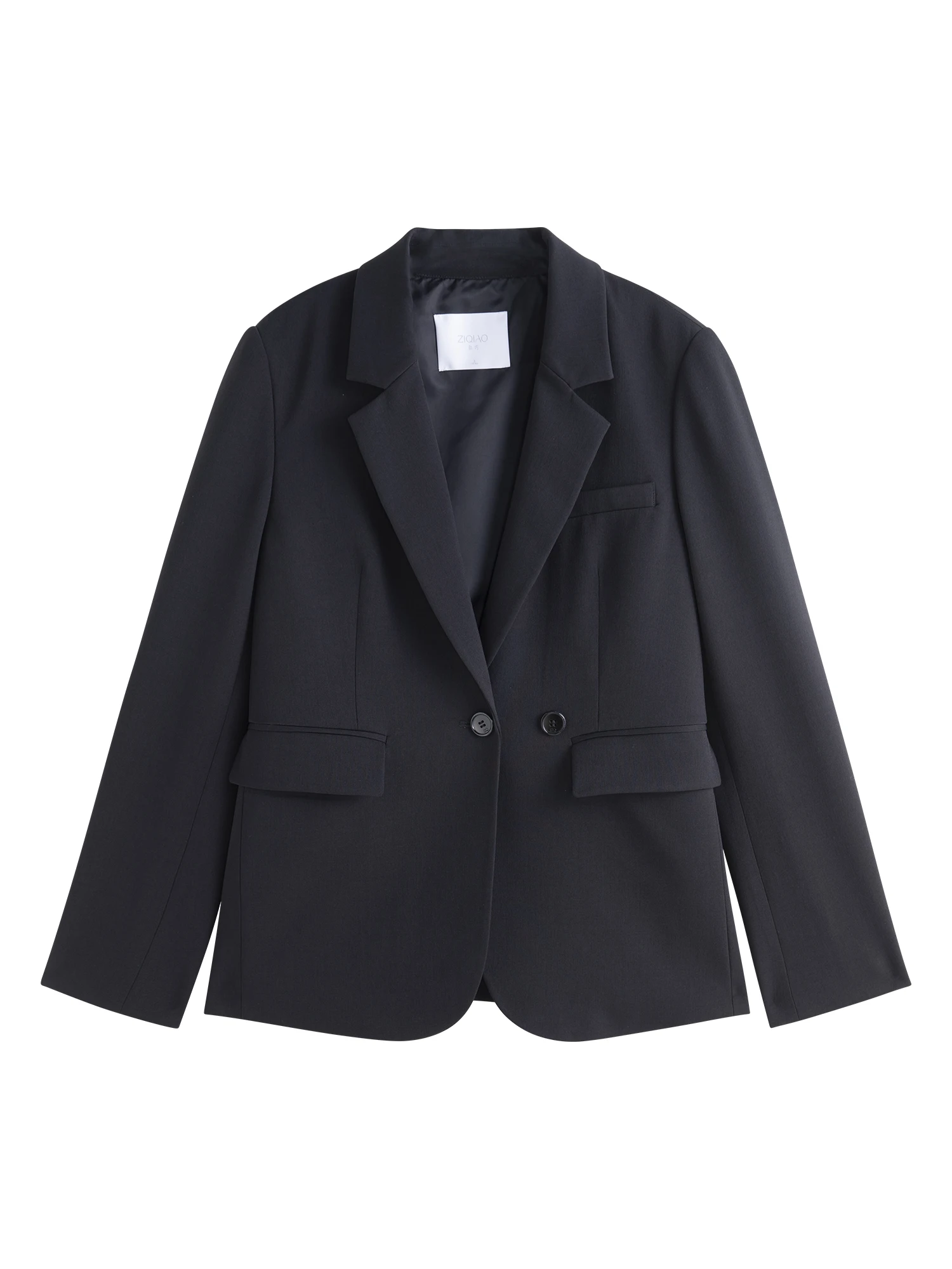 ZIQIAO-jaqueta de blazer preto e branco feminina, casaco versátil feminino, moda casual, novo design, 24ZQ93035, primavera e outono 2021