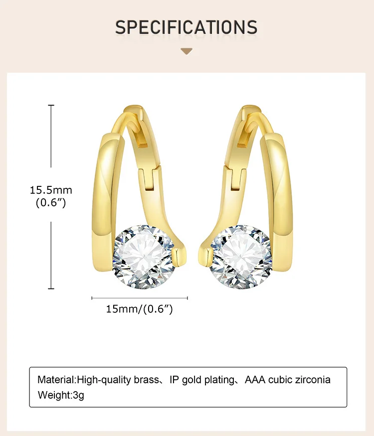 Charms Damen-Creolen mit hypoallergenem Zirkonia – Detail 3