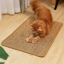 1 Pcs Cat Scratcher Mat, Sisal Cat Scratch Pad,Horizontal Floor Cat Scratching Pads Rug for Indoor Cats Grinding Claws ,Cat Furn