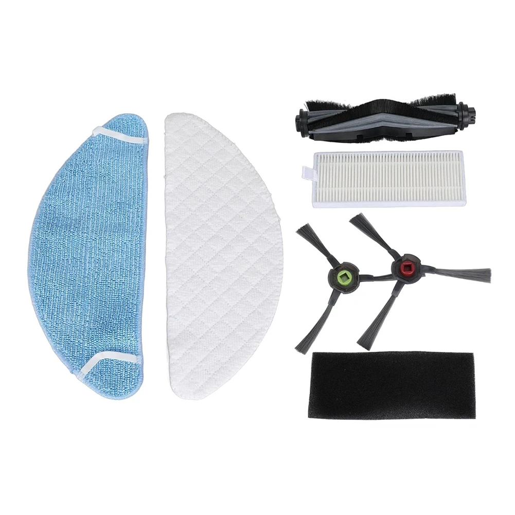 A58Z 6 Pcs for K650 Self Emptying Robot Vacuum Main Side Brush Rag Dust Bag Cleaner Parts Replacement
