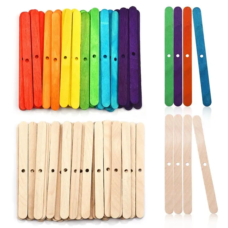 

50Pcs Wooden Candle Wick Holders Simple Aromatherapy Candles Bars Holders For Candle Making Fixing Tool With Hole Wooden Stick