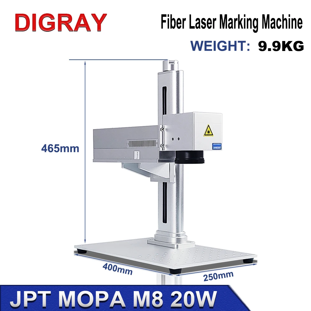 DIGRAY JPT 20W Mini Laser Marking Machine JPT MOPA M8 Portable Fiber Laser for Stainless Steel Color Marking DIY Metal Engraving