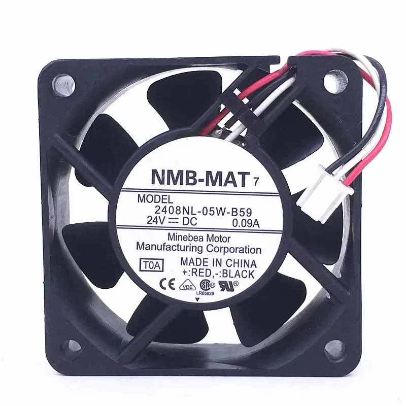 for NMB 2408NL-05W-B59 6020 24V 0.09A 6CM 3-Wire Inverter Cooling Fan