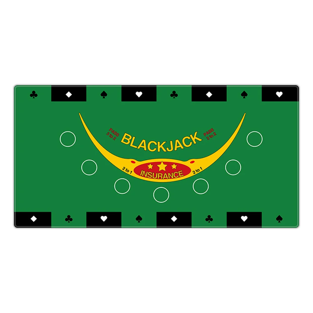 

Poker Mat Blackjack Rubber Tablecloth Texas Hold'em Poker Mat Playing Cards Topper for Tables Portable Pokers Table Top Layout