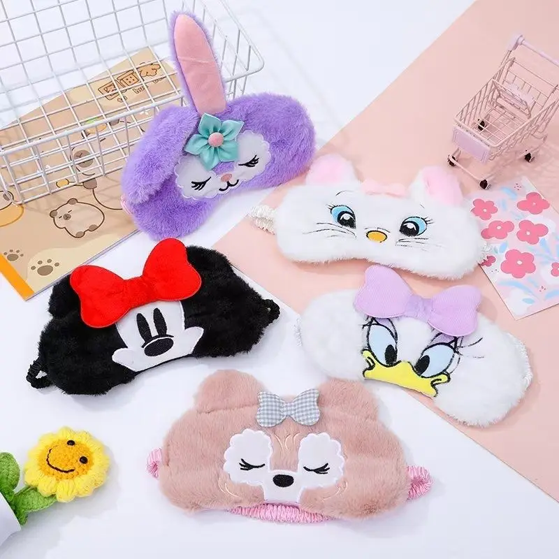 

Маска для глаз Disney Marie Mickey Mouse Duffy, милая мультяшная портативная мягкая маска для сна, блокирующая свет, вентилируемая, подарок для пары