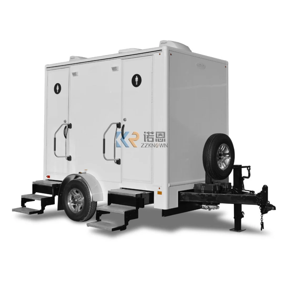 รถเทรลเลอร์ชักโครกเคลื่อนที่แบบเหยียบธรรมดาที่ดีที่สุดเคลื่อนย้ายได้และห้องอาบน้ำฝักบัวห้องน้ำสำเร็จรูปกลางแจ้ง