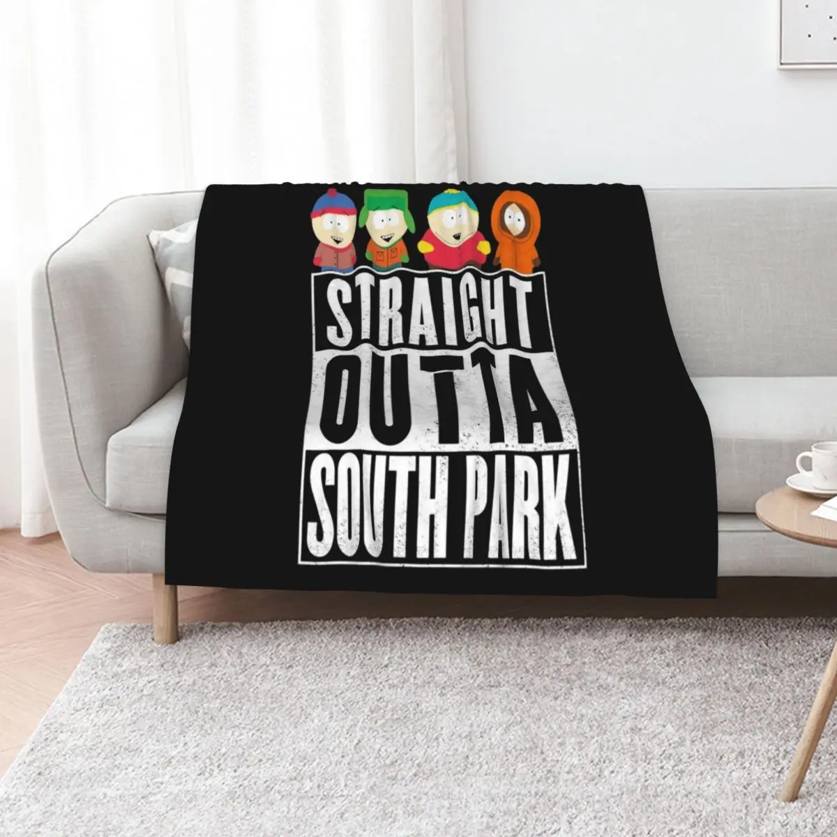 Straight Outta South Park Throw Blanket Decorative Beds cosplay anime Luxury Throw Plaid wednesday Hair Blankets
