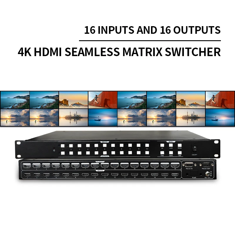 Matrix Switch HDMI1.416X16 4K 30Hz Profesional Rack HDMI-compatible Splitter 16 in16out with HDMI Audio Video Switcher EDID