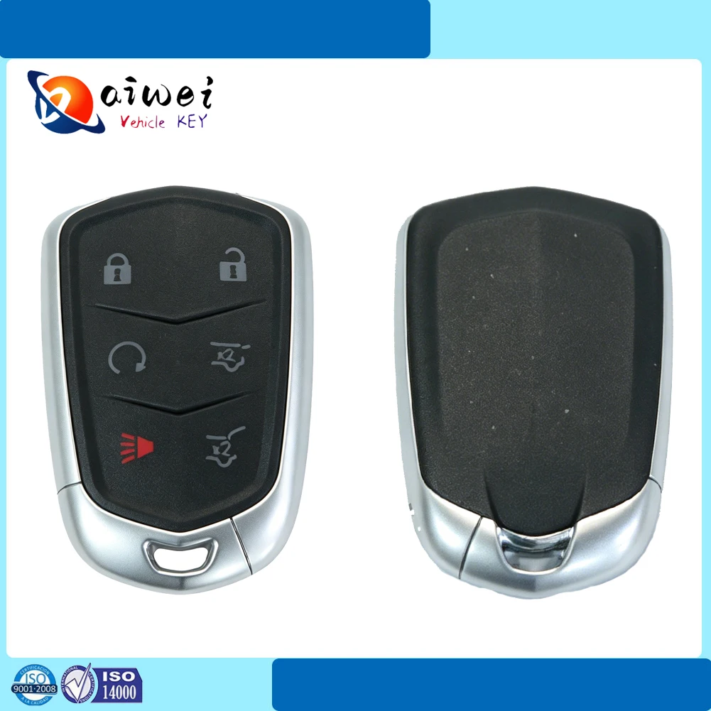 6 Buttons Shield Smart Remote Key Fob 315MHz ID46 Chip For Cadillac SUV Keyless Entry Proximity Car Key Replacement High Quality