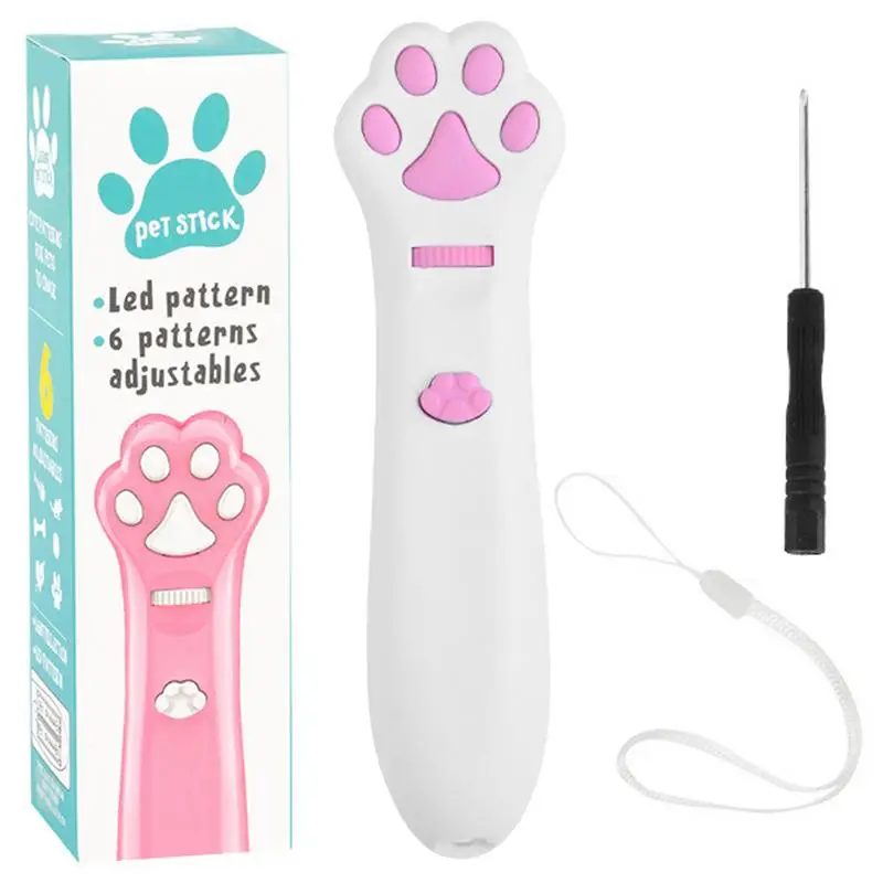 Cat Projection Toy Cute High-Beam Cat Teaser With Multiple Patterns Cat & Dog Funny Chaser Pet Stick Battery Powered Toy For Pet