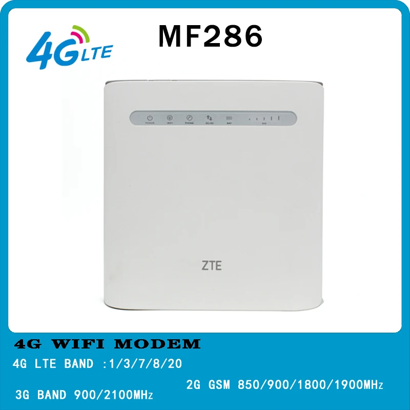 ZTE MF286 4G Roteador sem fio, alta velocidade, qualidade com slot para cartão SIM, 300 Mbps