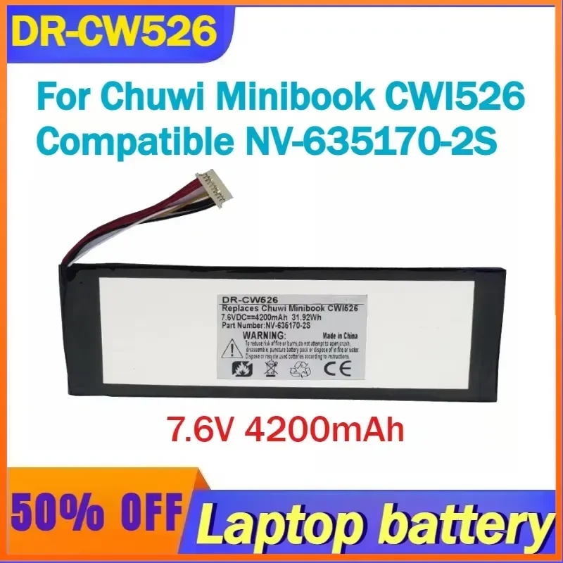 

7.6V 4200mAh DR-CW526 Laptop Battery For Chuwi Minibook CWI526 Compatible NV-635170-2S Batteries