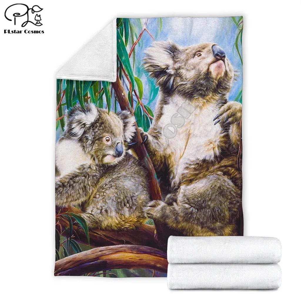 

Koala And Joey Anime pattern Family Fleece Blanket 3D full printed Wearable Blanket Adults/kids Fleece Blanket