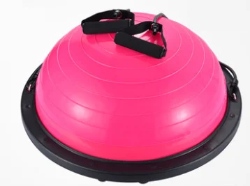 

Balance Ball 23" Half Ball with Resistant Band, 4MM Thickened PVC, Yoga Strength Exercise Fitness with Bonus Foot Pump