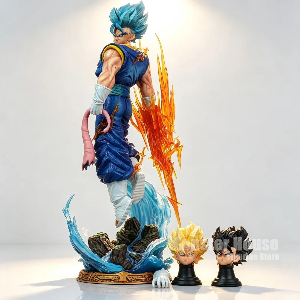 38cm/14.96in Anime Dragon Ball Super Vegetto Figure With Replaceable Heads PVC Statue Collectible Model Desktop Decoration Gift