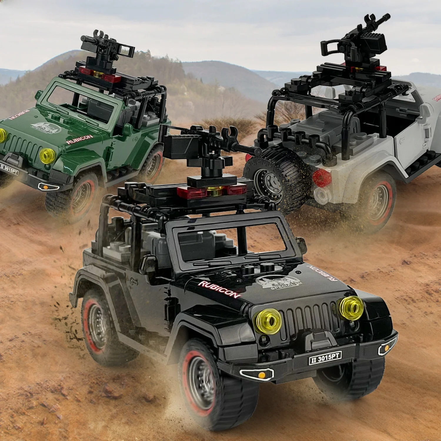 ジープ車両おもちゃモデル特殊部隊ミニフィギュアオフロード小粒子ビルディングブロック装甲車輸送ツール