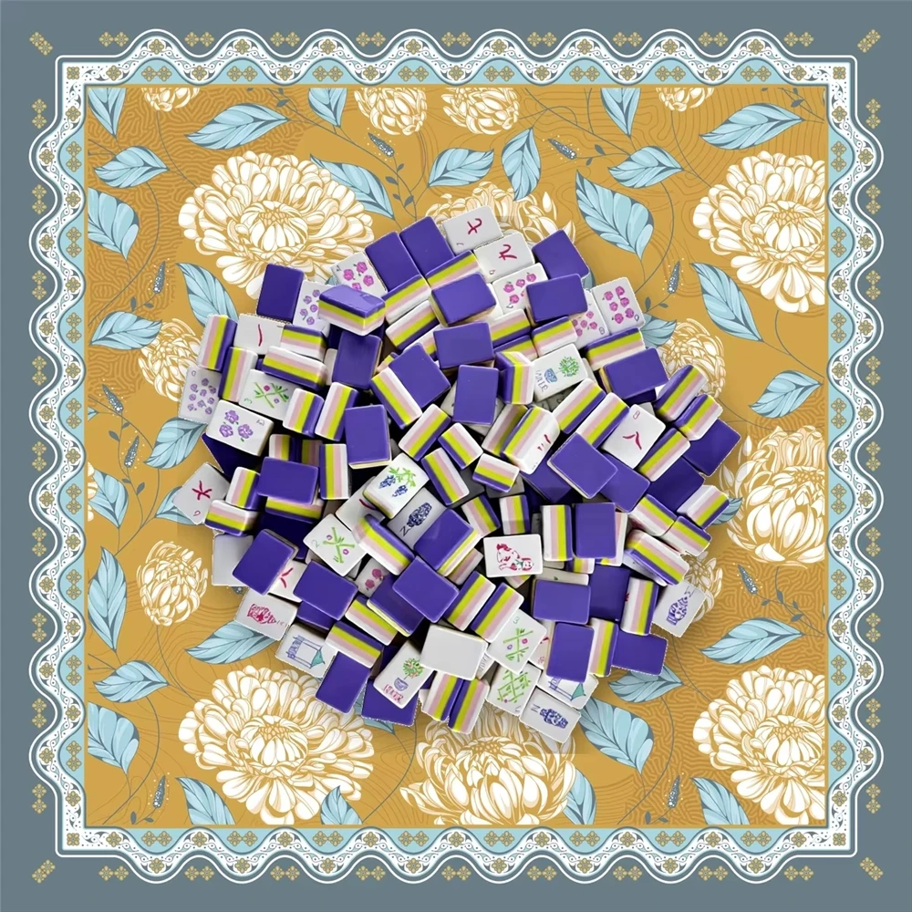 

1-1/4" 32mm 4-Layer Engraved American Mahjong Set 160-Tile Lavender Heavyweight Acrylic Mint Carnival Monkey Play Mat
