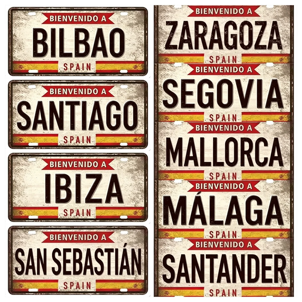 Vintage Collectible Tins - Placa de Metal Decorativa Vintage da