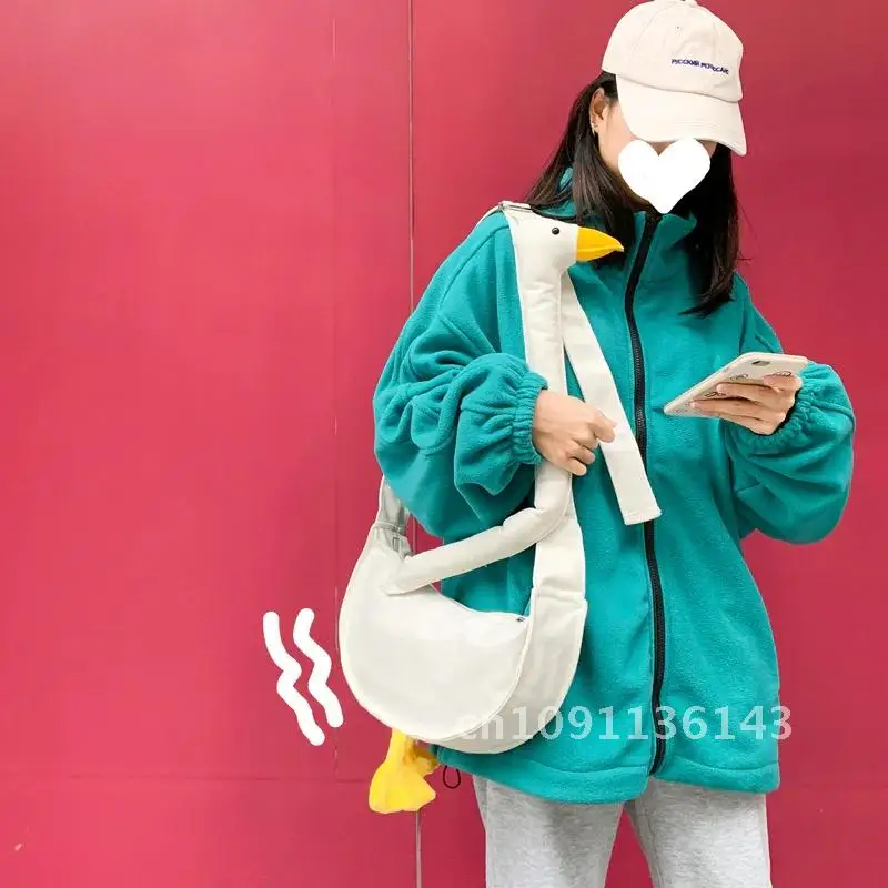 

Silly Goose Bag Girls Canvas Diagonal Tote Cute Duck Version Youth Messenger Women Shoulder Packs Bag Fashion Casual Bags