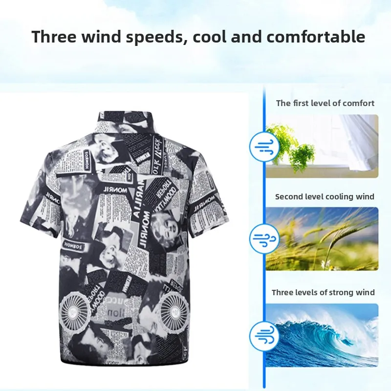 Cool Vest Wearable Cooling Fan Vests Air-conditioned Clothes 3-speed Adjustment Usb High Temperature Work Hiking Fishing Jacket