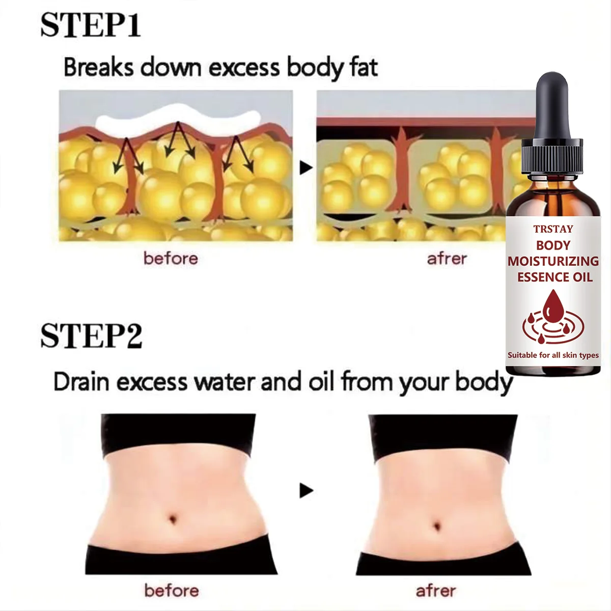7-day Fat Reducing Oil with Ginger, Firming, Shaping, Slimming, Waist, Abdominal, and Belly Massage Essential Oil view 3