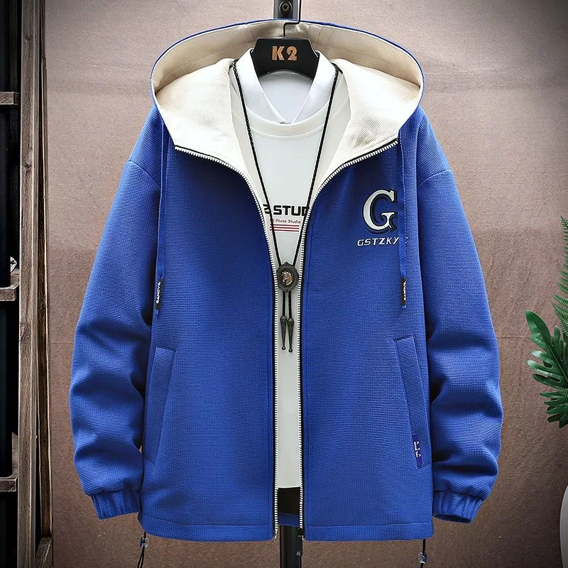 2024 Autumn/Winter New Fashion Large Size Sports Hooded Coat Men's Casual Loose Comfortable Windproof High Quality Jacket M-4XL