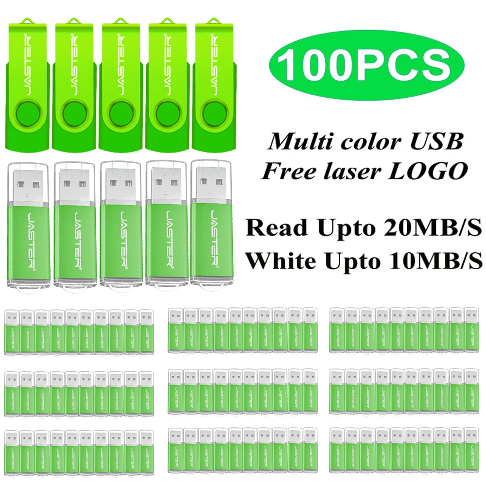 

100PCS/lot Colour USB Flash Drive wholesale 2.0 1G 2G 4G 8G 16GB Memory Stick Pendrive 32GB 64GB USB Stick Flash Disk Free laser