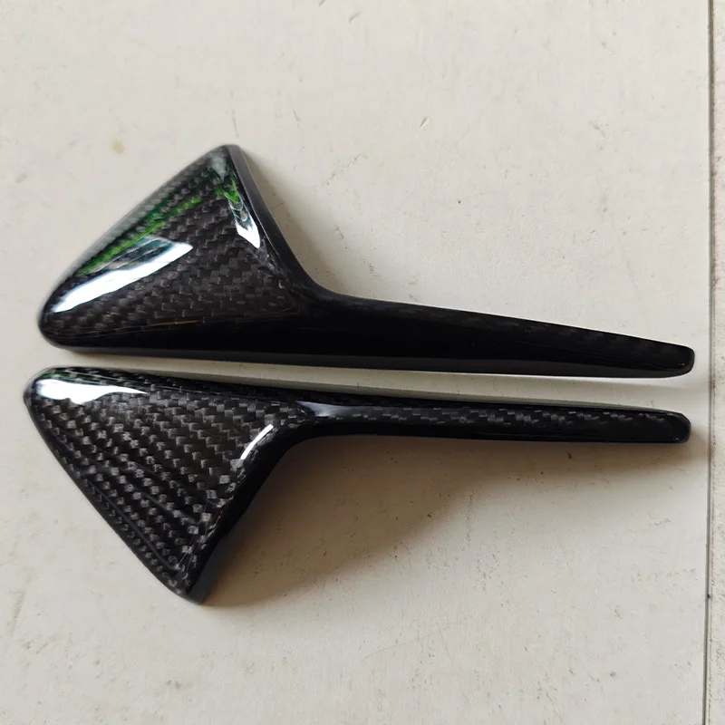 Front Leaf Panel Trim , Glossy Real Carbon Fiber Fender Covers for Tesla Model 3/Y