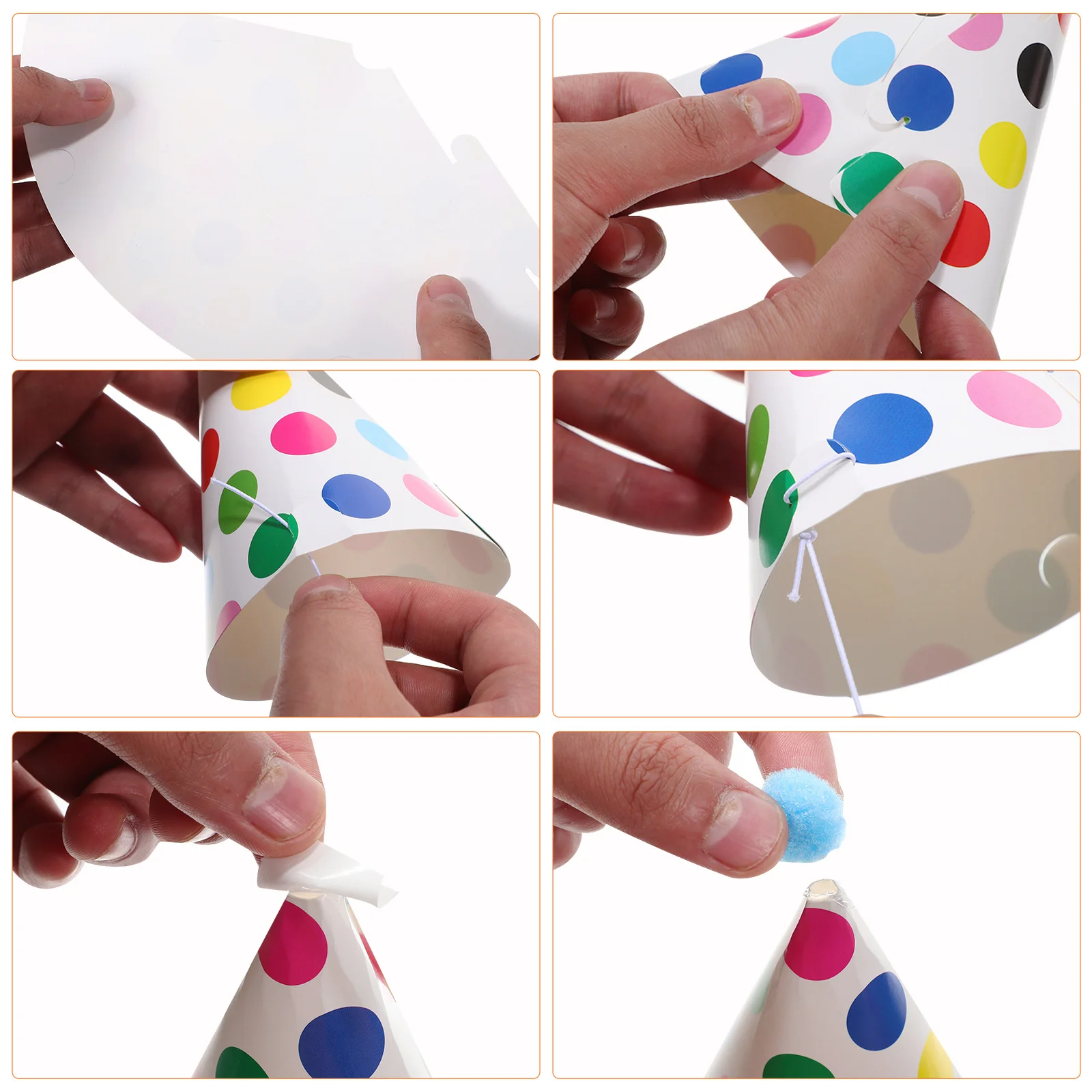 

1Set Party Hats Paper Crowns Blowouts Bright Colorful Birthday Cone Caps Noisy Party Decoration Kit Birthday Hats