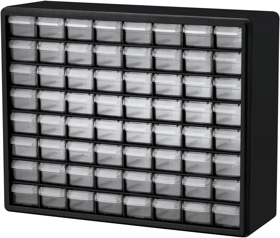 

64-Drawer Plastic Drawer Storage Cabinet For Garage Organization, Bead Organizer, Building Bricks Storage, Teacher Too
