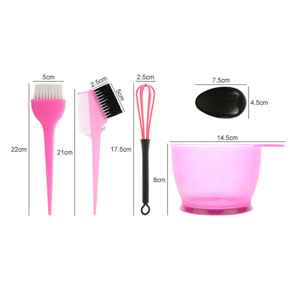 5PCS Hair Dye Color Brush Bowl Set with Ear Caps Dye Mixer Hair Tint Dying Coloring Applicator Hairdressing Styling Accessorie