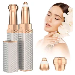 2 In 1 Electric Eyebrow Trimmer for Women Lipstick Type Hair Remover Portable Shaving Tool for Underarm and Leg Hair Removal