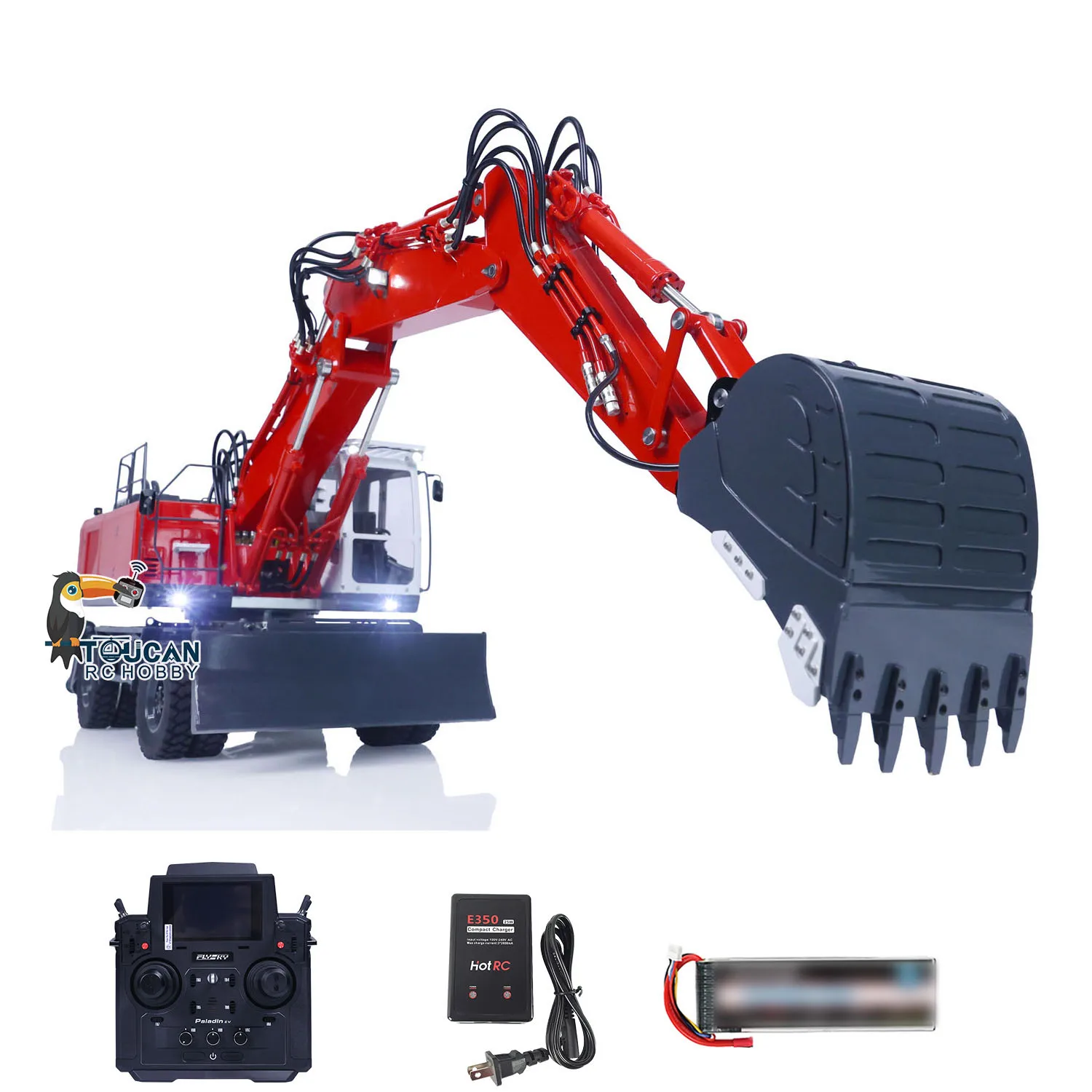 1/14 LESU 3 Arms ET30H RC Hydraulic Excavator Wheeled Digger TOUCAN RC HOBBY DIY Painted Assembled Construction Trucks Car Toys