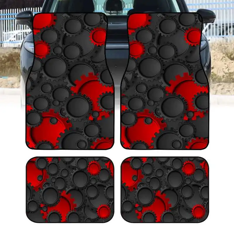 2pcs/4pcs Cool Printed Car Mats - Durable Floor Liners, Safe And Practical, Ideal Gift Choice, Long-Lasting, Suitable For Trucks