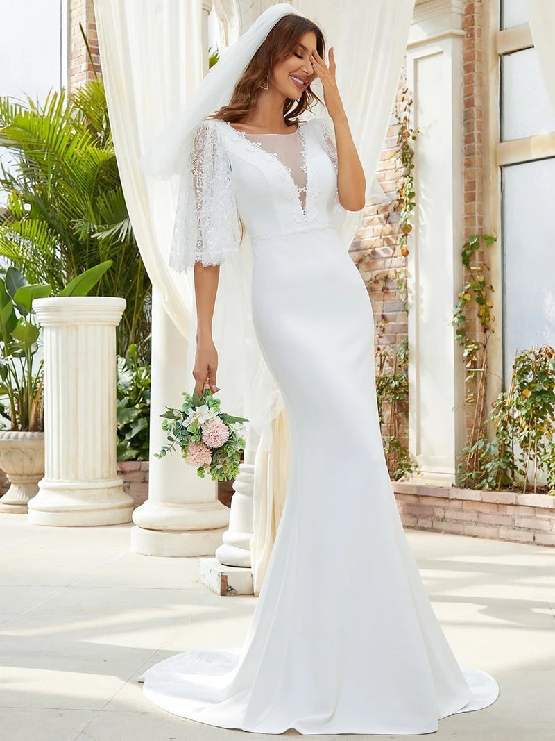 Vestidos de casamento elegantes renda oca decote em v até o chão 2025 sempre bonito de sexy branco baile de formatura feminino vestido formal