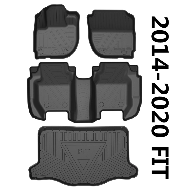 Use for Honda GK5 FIT car carpet Honda FIT car floor mat FIT trunk mat Set Trim to Fit For Honda FIT JAZZ waterproof floor mat