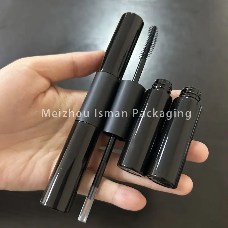 50 Stück nachfüllbar 8ml * 2 schwarz doppelseitige Wimpern kleber Tube Mascara Zauberstab Tube leere Verpackung mit Pinsel