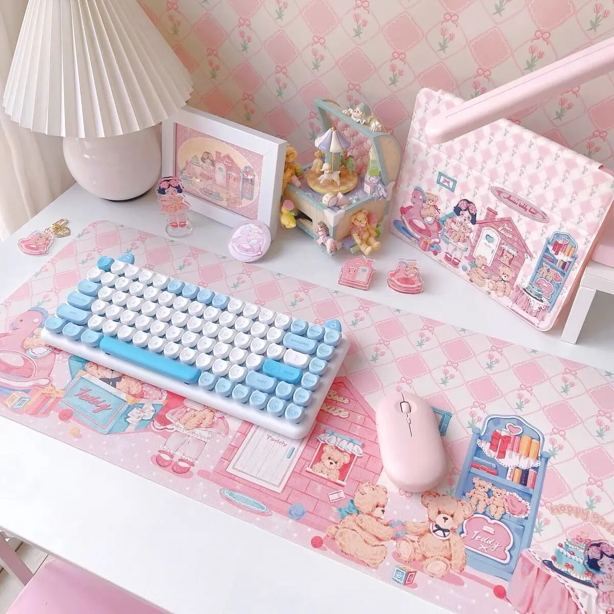 Kawaii Wear-Resistant Rubber Mouse Pad, Desktop Keyboard Mat, Students Placemat, Game Computer Keyboard, Office Table Mat