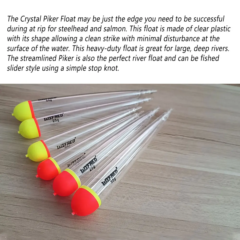 Bimoo 2PCS 20g 25g 35g Crystal Pike Float Weighted Bobbers For Salmon Steelhead Shad Fishing Accessories Fishing Terminal Tackle